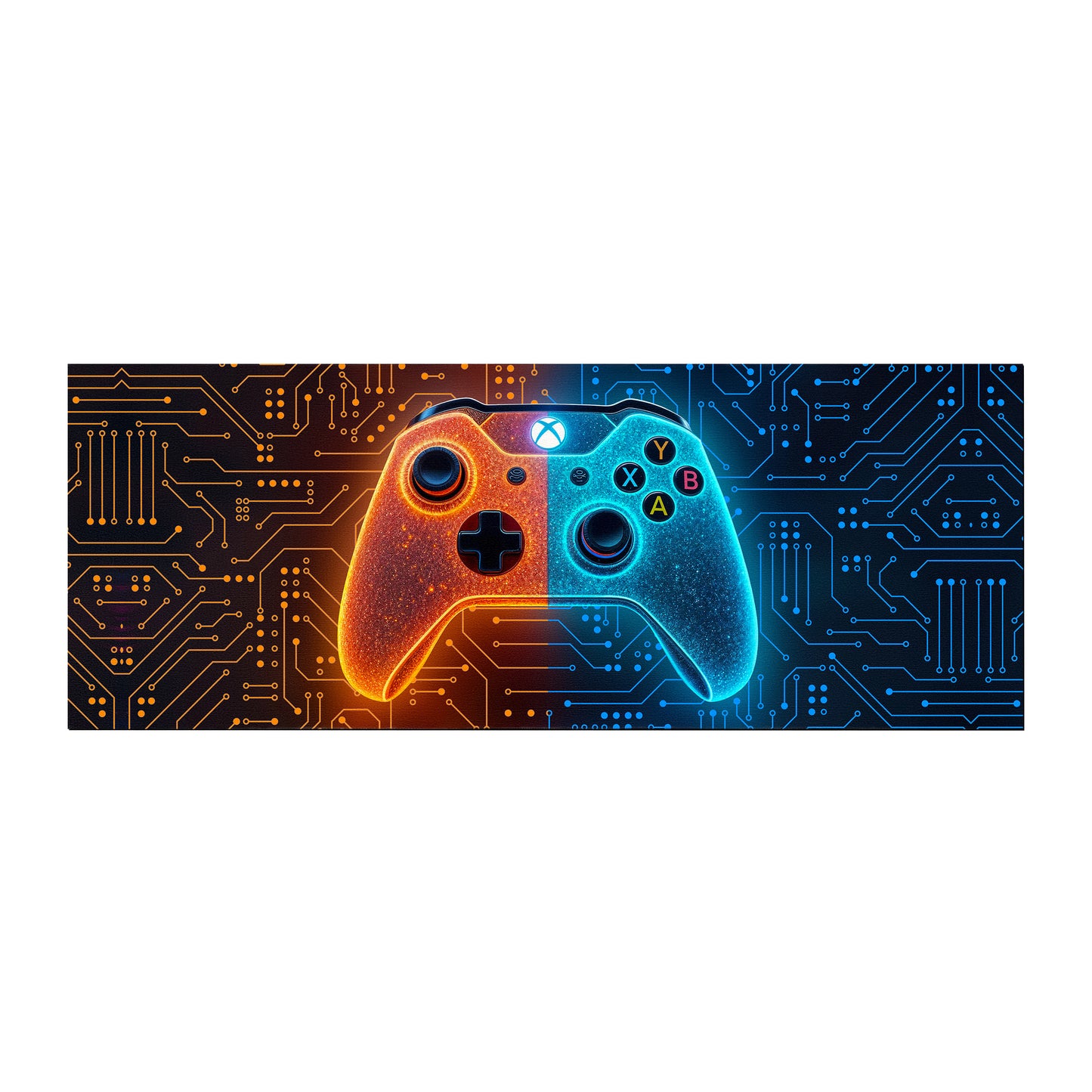 Gaming Orange & Blue Desk Pad