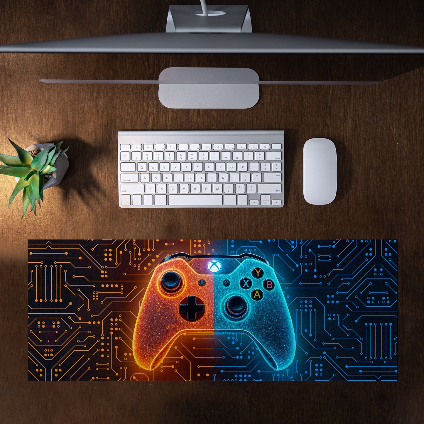 Gaming Orange & Blue Desk Pad