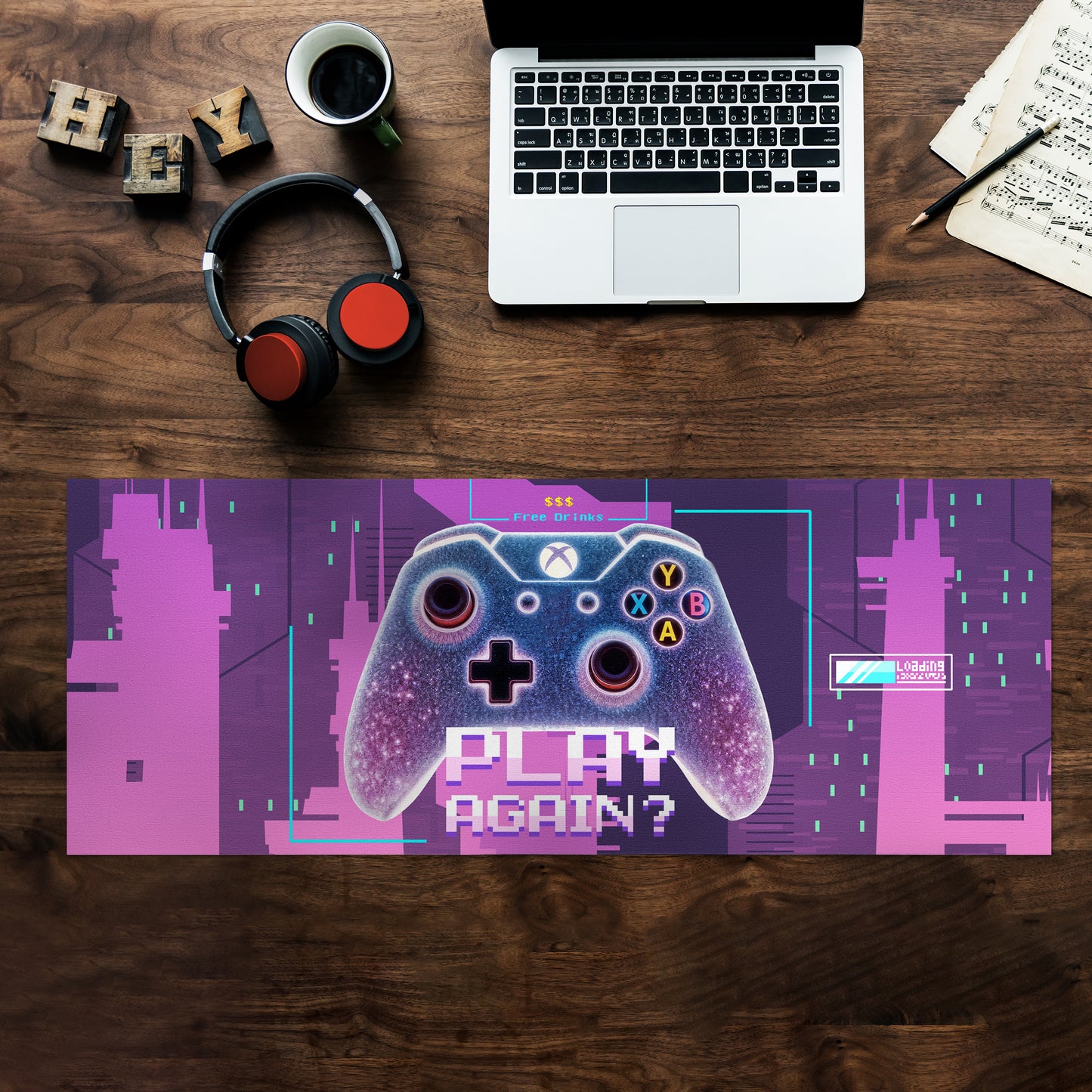 Gaming Play Again Desk Pad