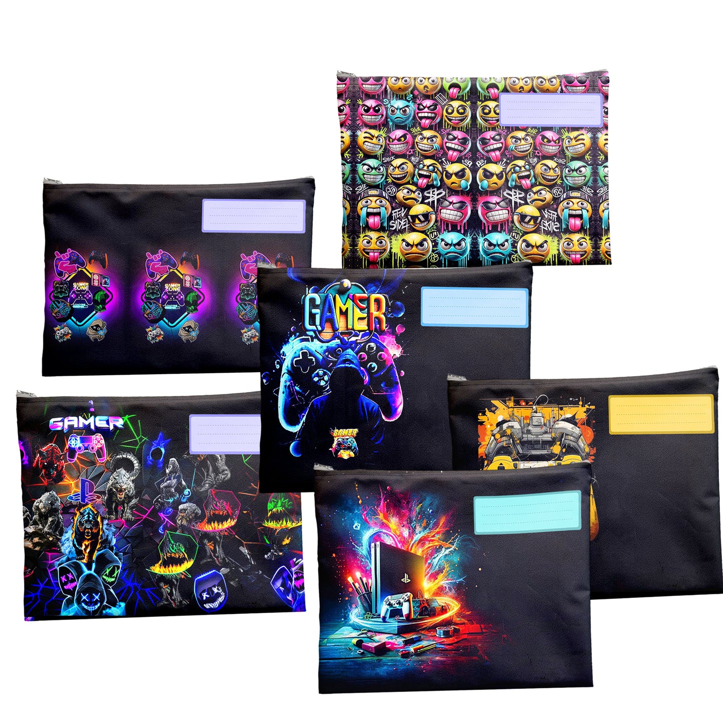Gaming Subject Savvy Book Bags Set of 6