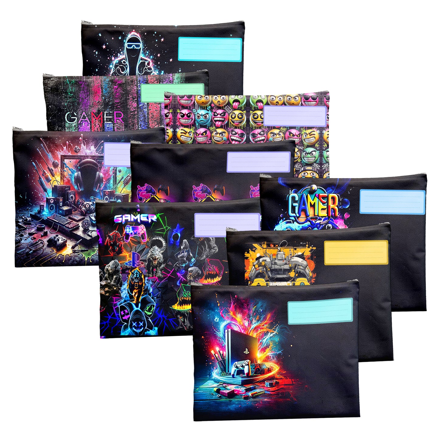 Gaming Subject Savvy Book Bags Set of 9
