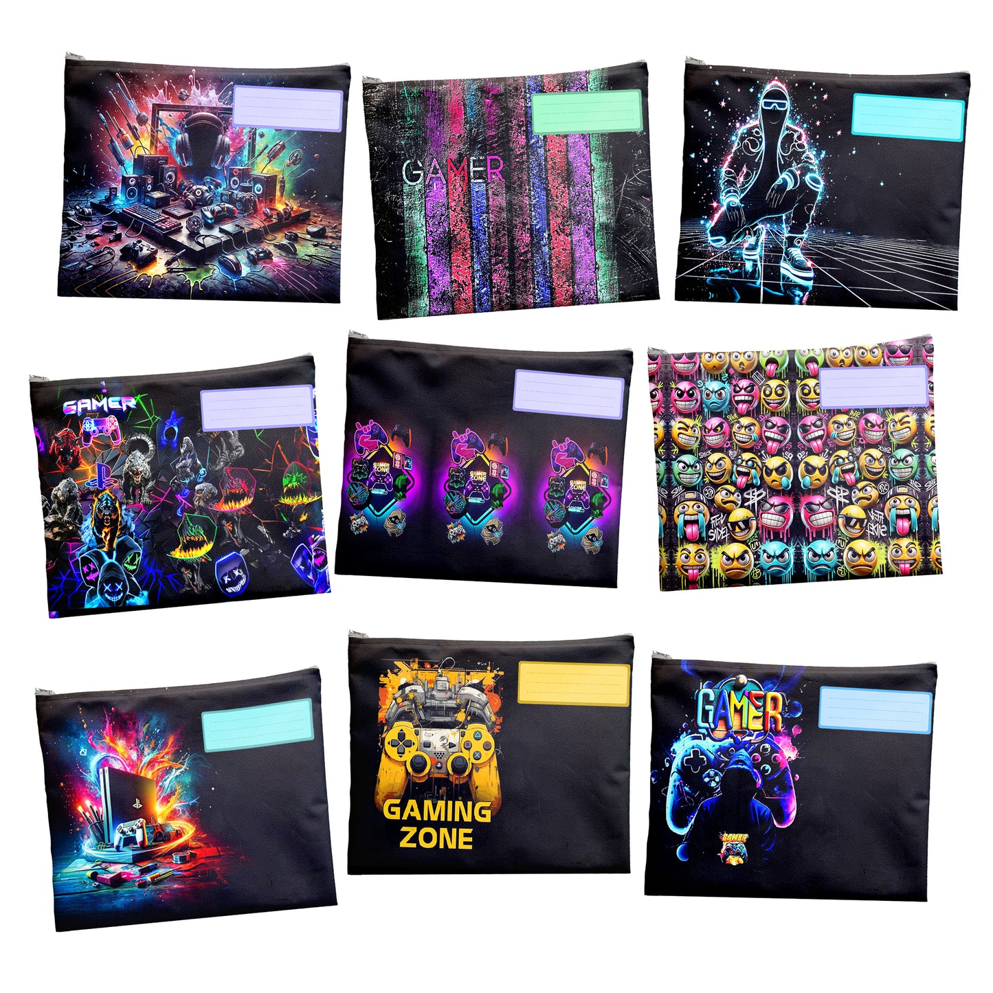 Gaming Subject Savvy Book Bags Set of 9