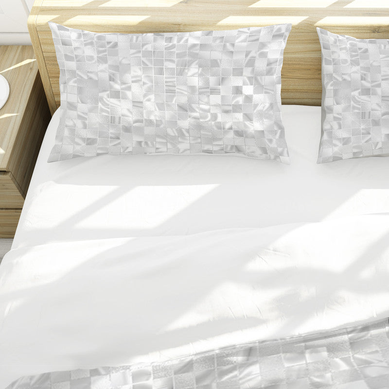 Geometric White Tiles Duvet Cover Set