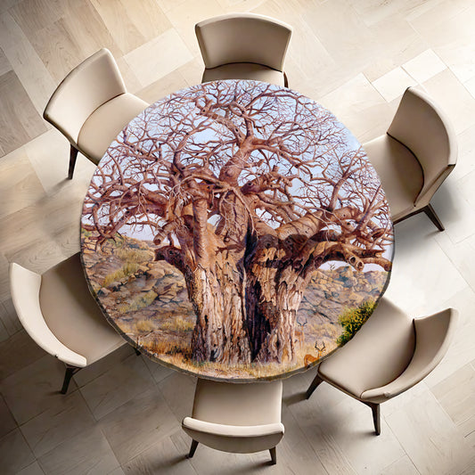The Giant Baobab Round Tablecloth By Delene Lambert