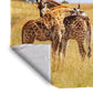 Giraffe Family Light Weight Fleece Blanket by Fanie Heymans