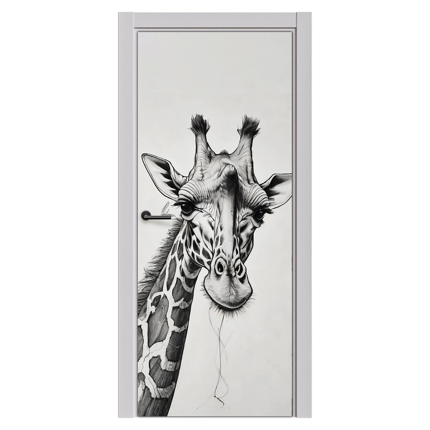 Decoupage -Giraffe Unraveling  By Nathan Pieterse Door