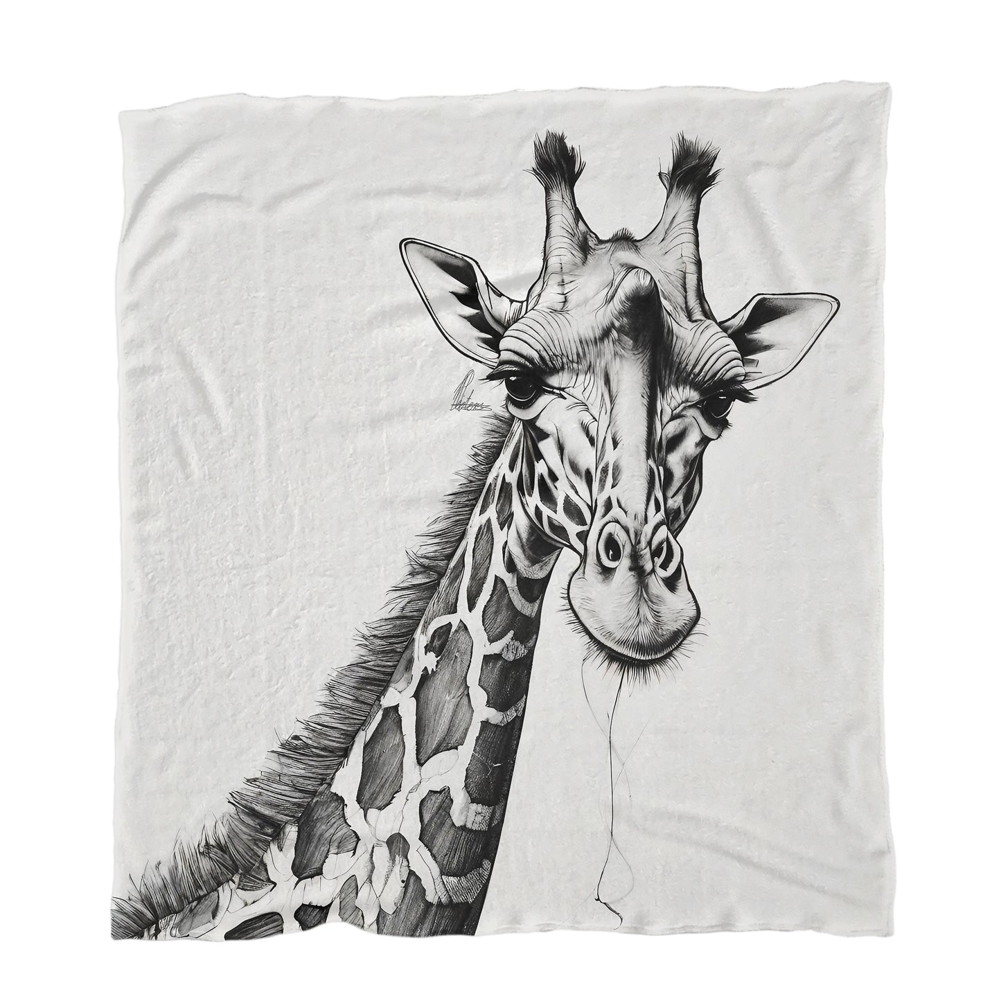 Giraffe Unravelling Light Weight Fleece Blanket by Nathan Pieterse