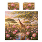 Giraffe & King Protea at Sunset Duvet Cover Set