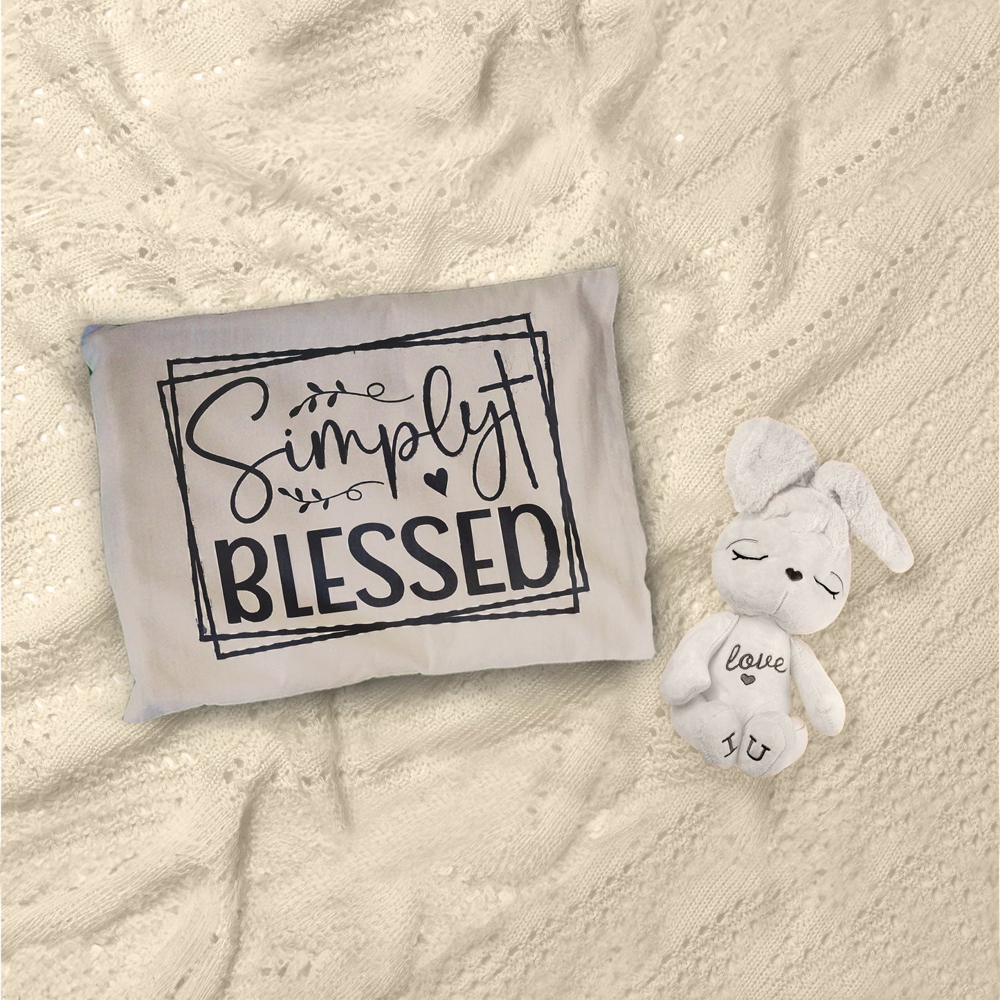 Girl with Fluffy Rabbit Cot Set