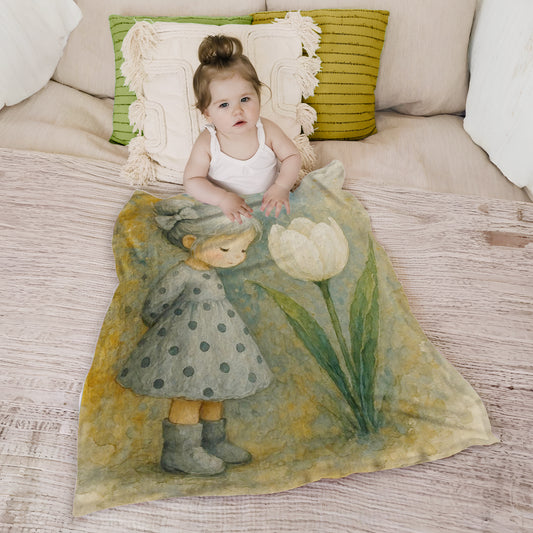 Girty Grey Dress Toddler Fleece Blanket