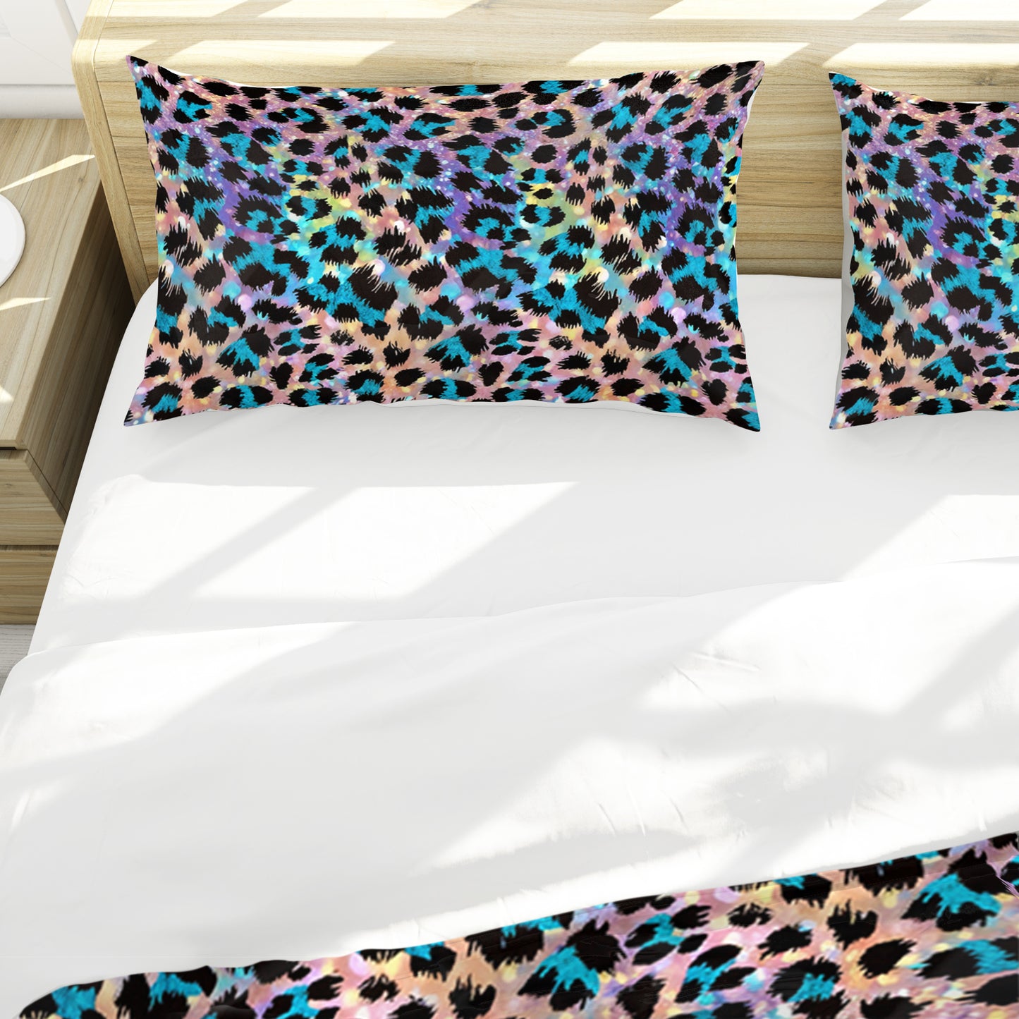 Glam Leopard Fur Duvet Cover Set