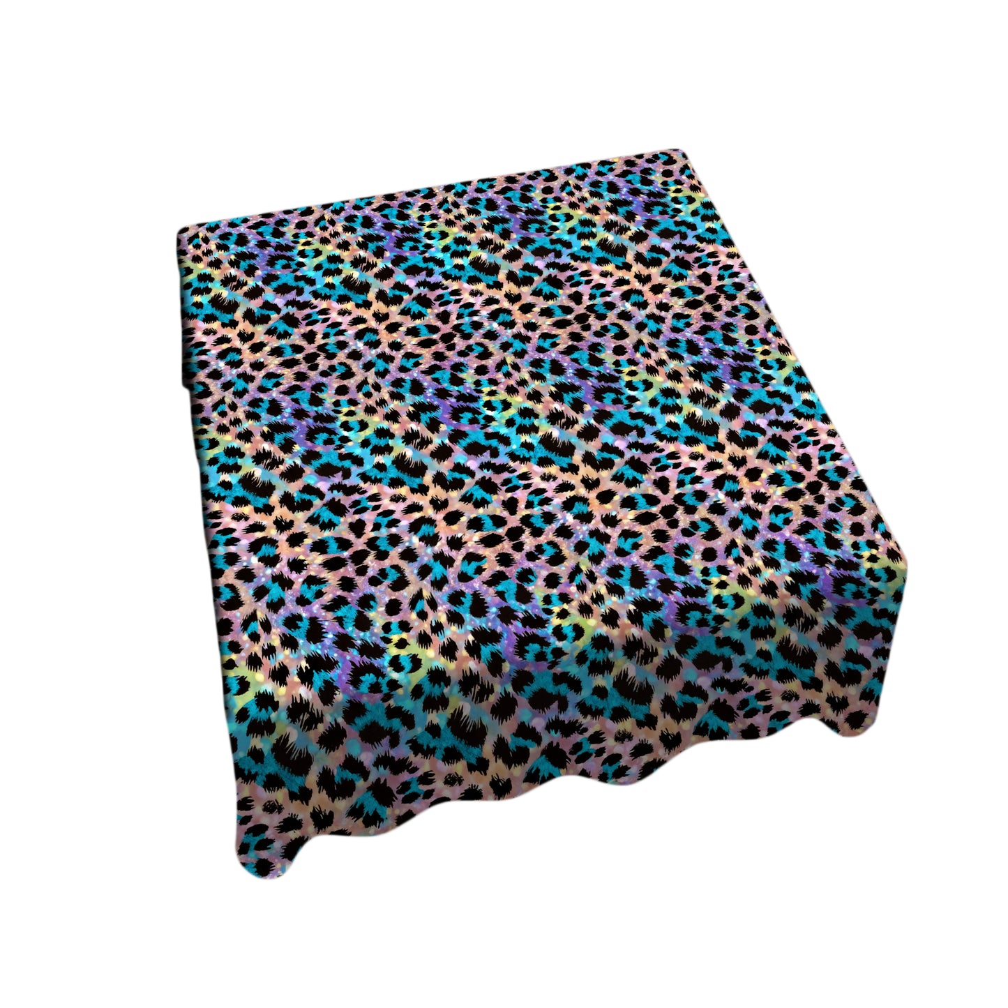 Glam Leopard Fur Square Tablecloth