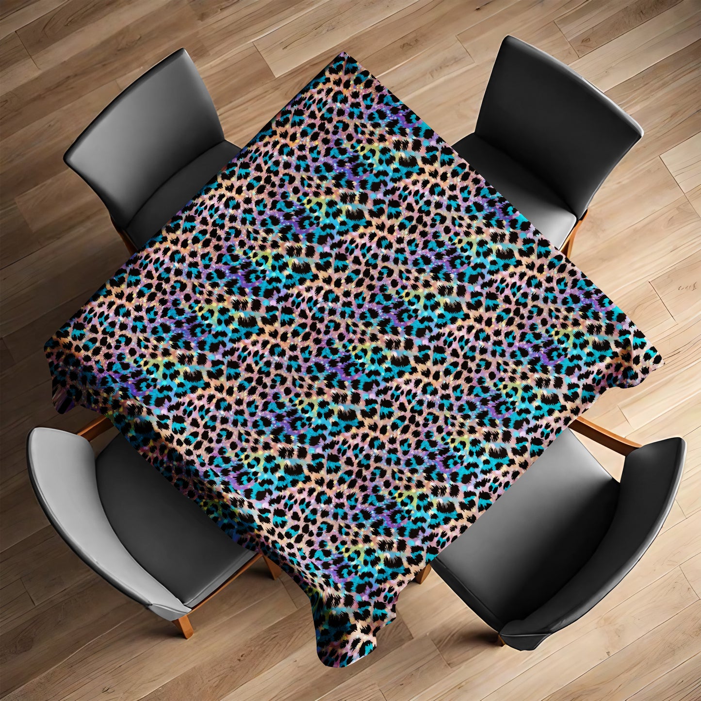 Glam Leopard Fur Square Tablecloth