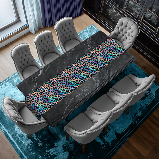 Glam Leopard Fur Table Runner