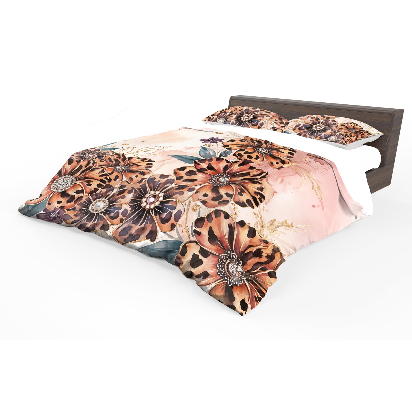 Glam Safari Floral Duvet Cover Set