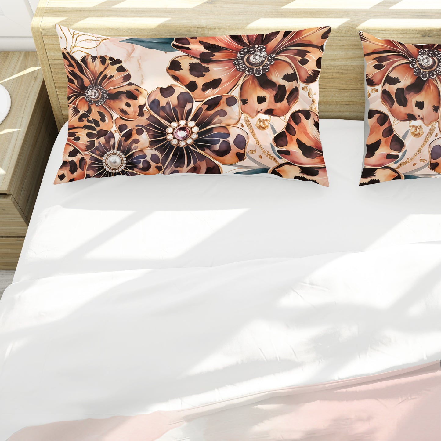 Glam Safari Floral Duvet Cover Set