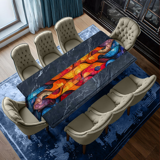 Glass Art Table Runner
