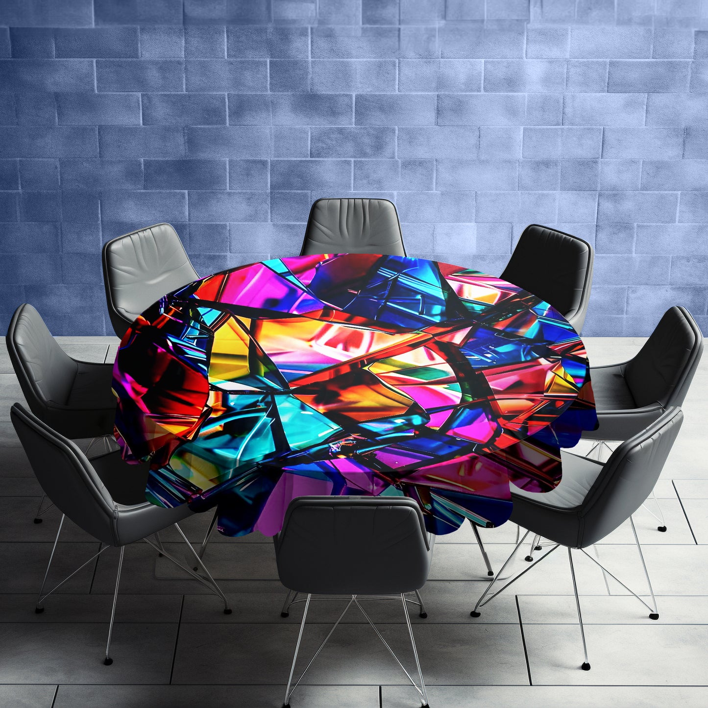 Glass Mosaic Round Tablecloth
