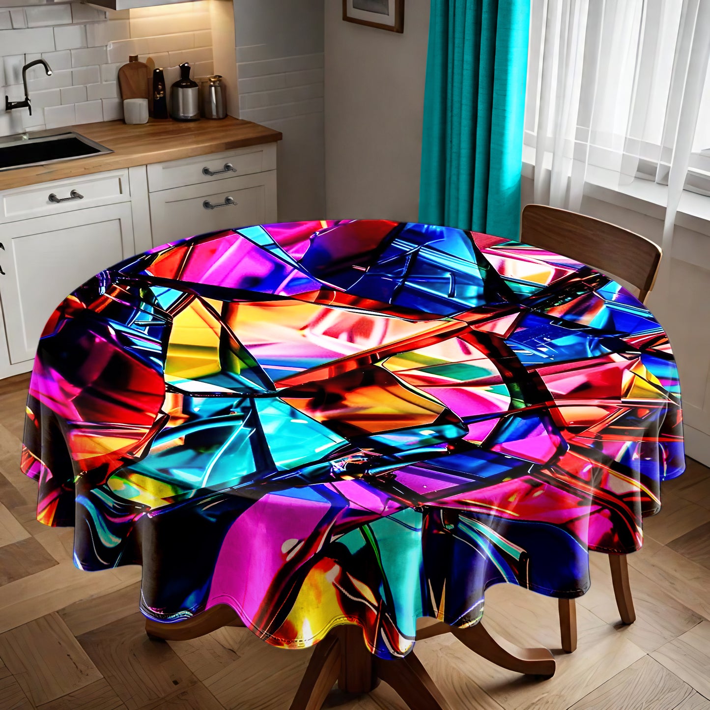 Glass Mosaic Round Tablecloth