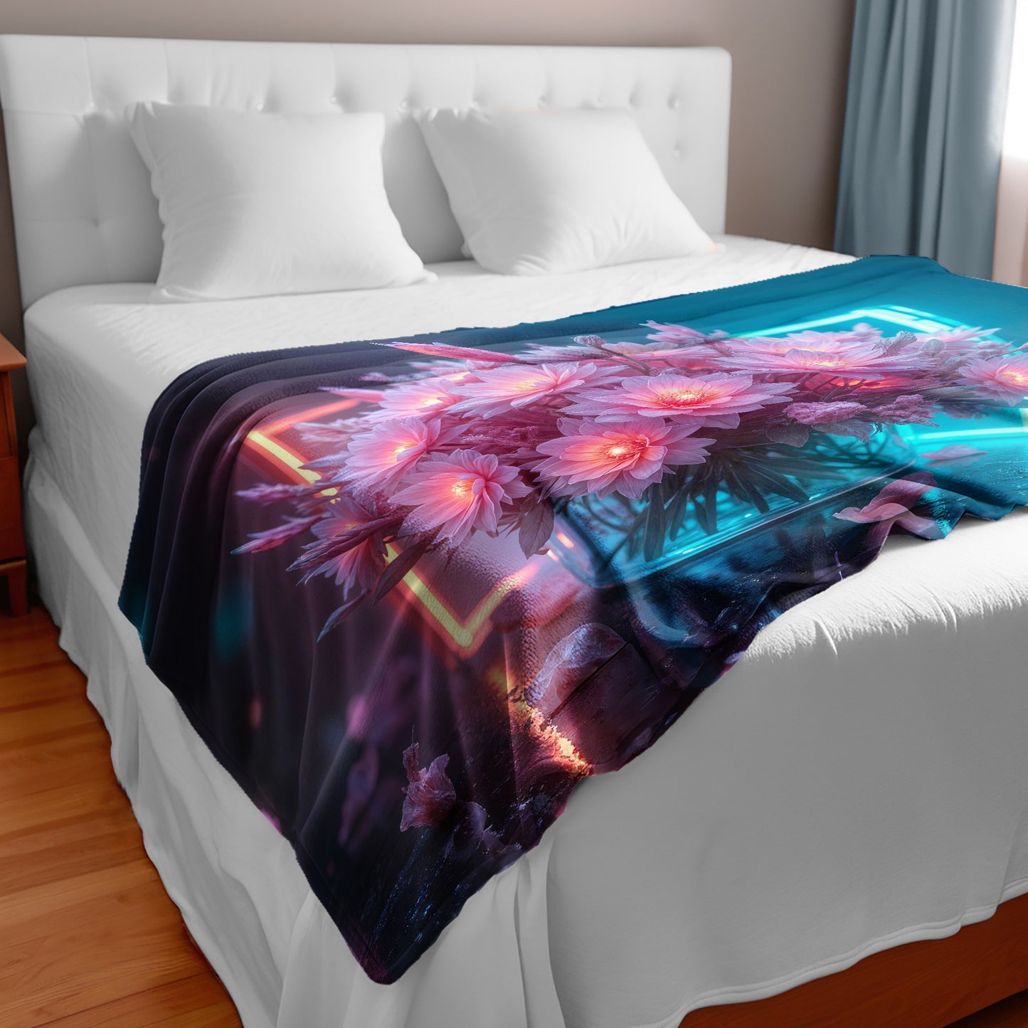 Glowing Daisies Bed Throw