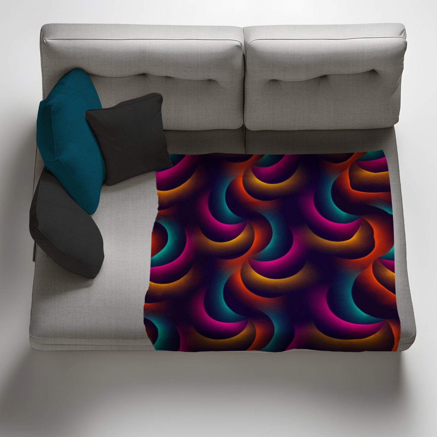 Glowing Spiral Light Weight Fleece Blanket
