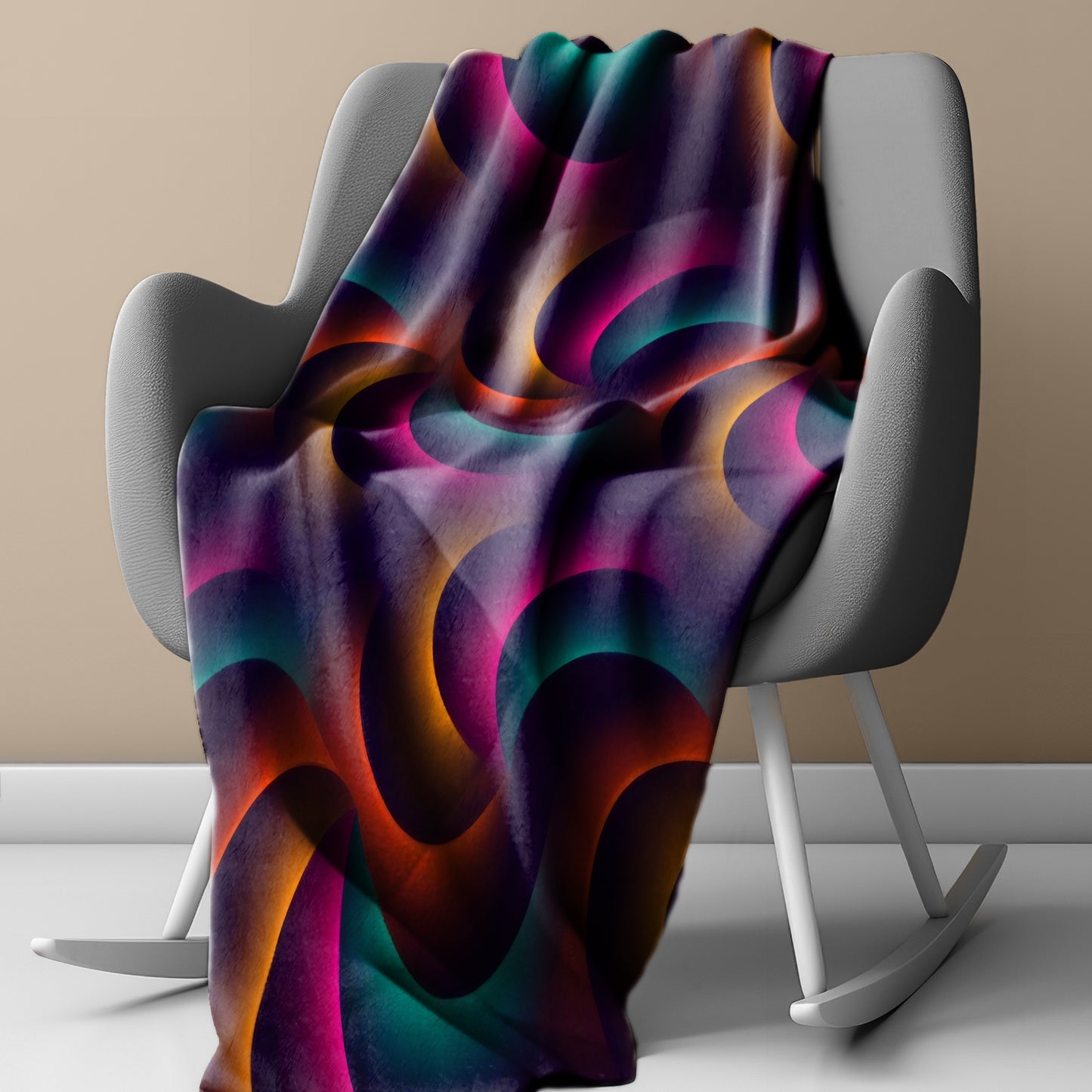 Glowing Spiral Light Weight Fleece Blanket