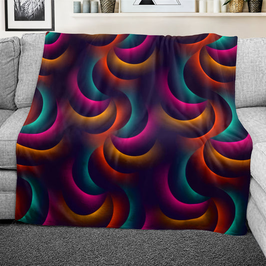 Glowing Spiral Light Weight Fleece Blanket