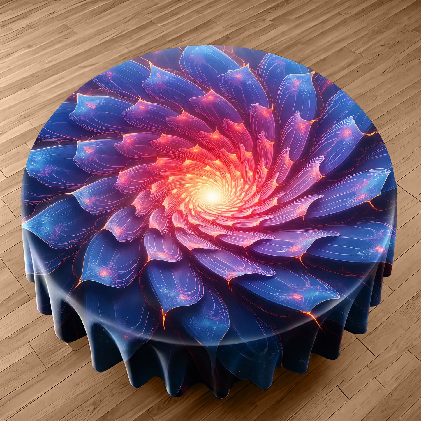 Glowing Succulent Round Tablecloth