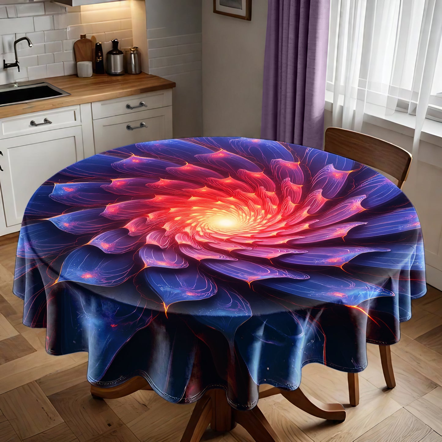 Glowing Succulent Round Tablecloth