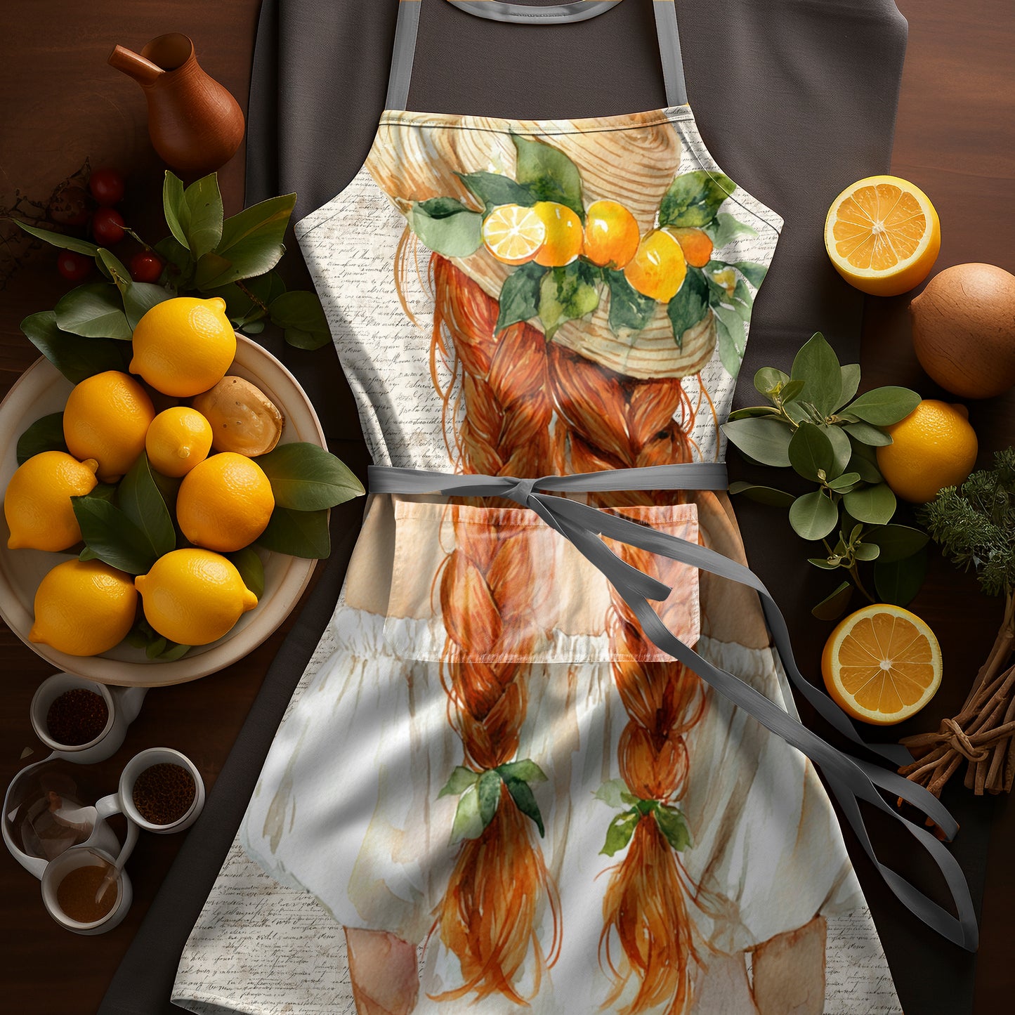 Gnger Braids Girl Apron by Mark van Vuuren
