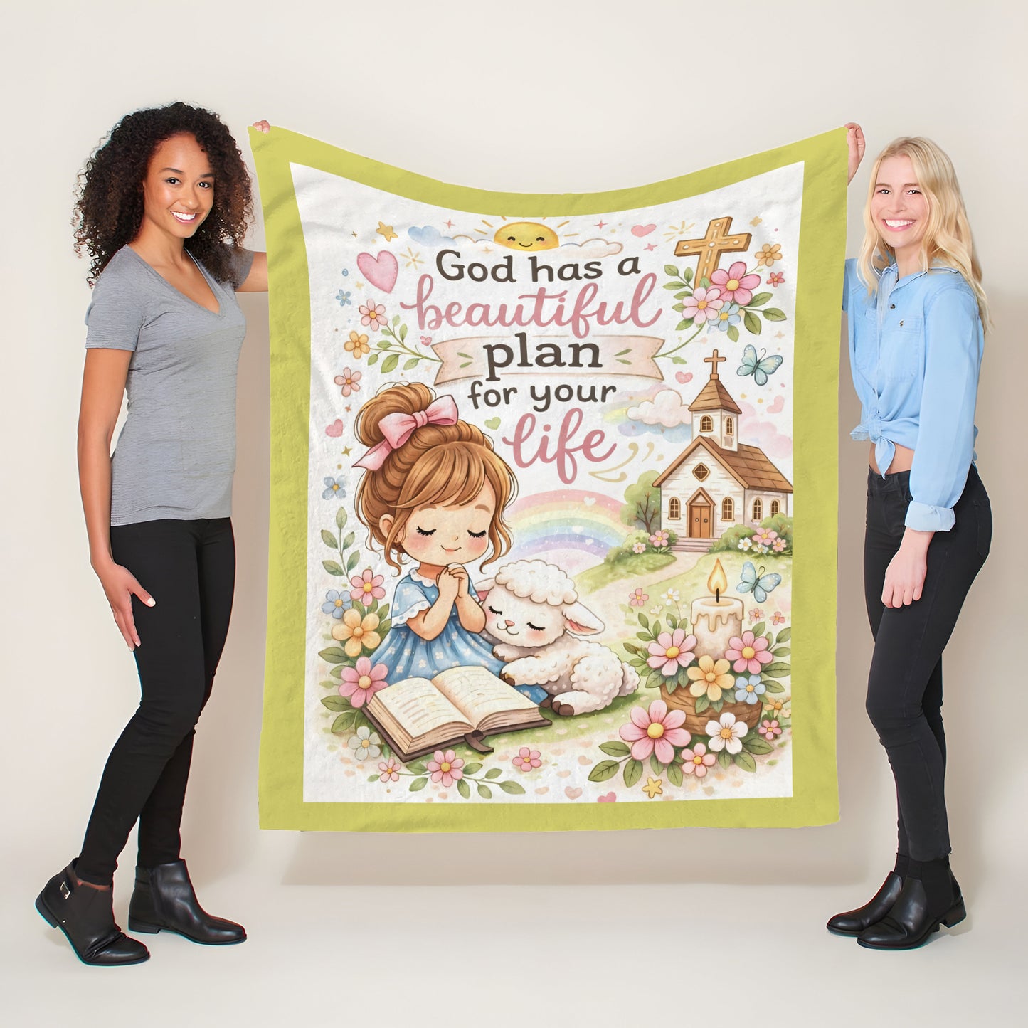 God's Plan Light Weight Fleece Blanket