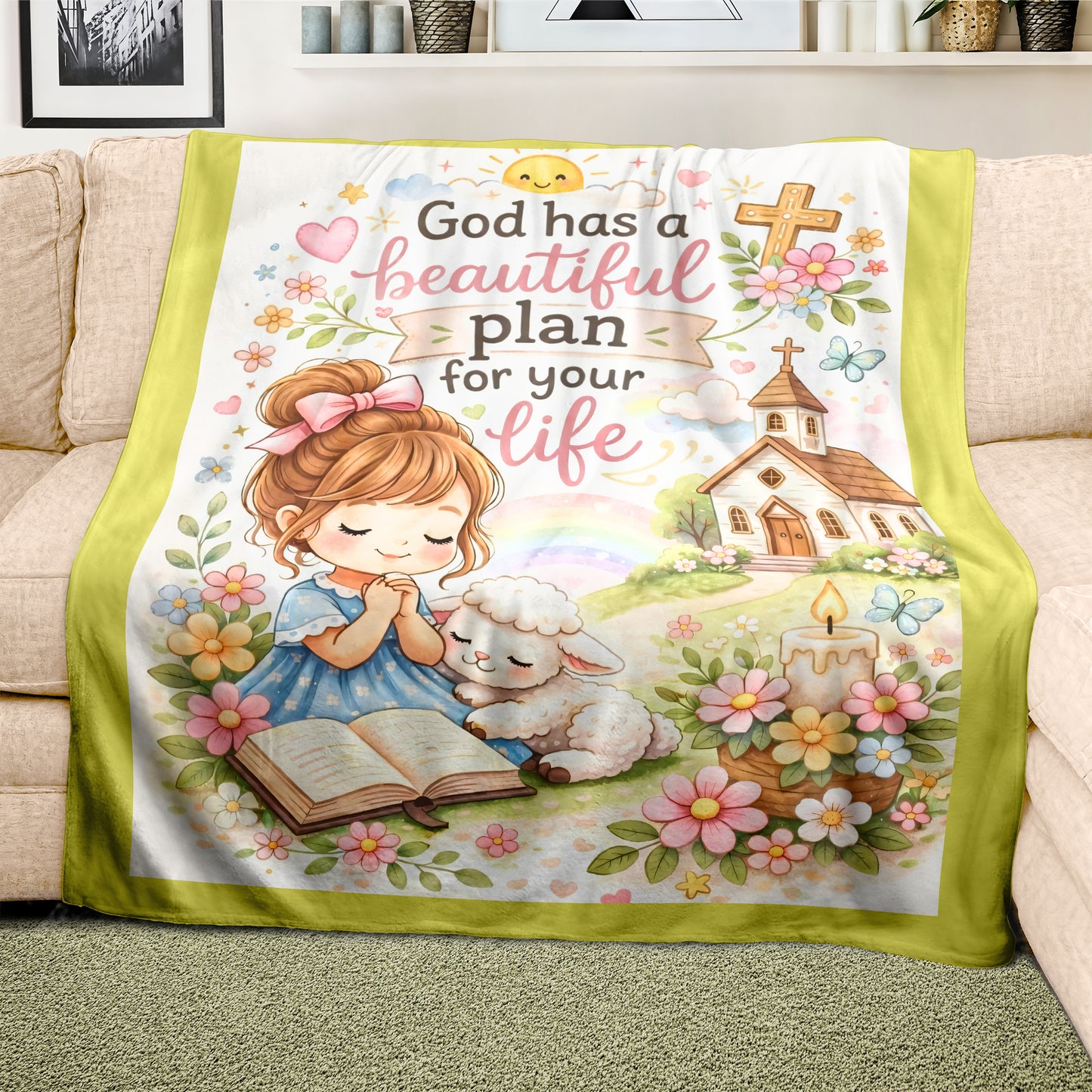 God's Plan Light Weight Fleece Blanket