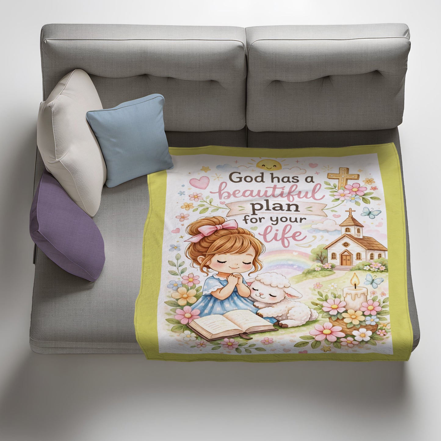 God's Plan Light Weight Fleece Blanket