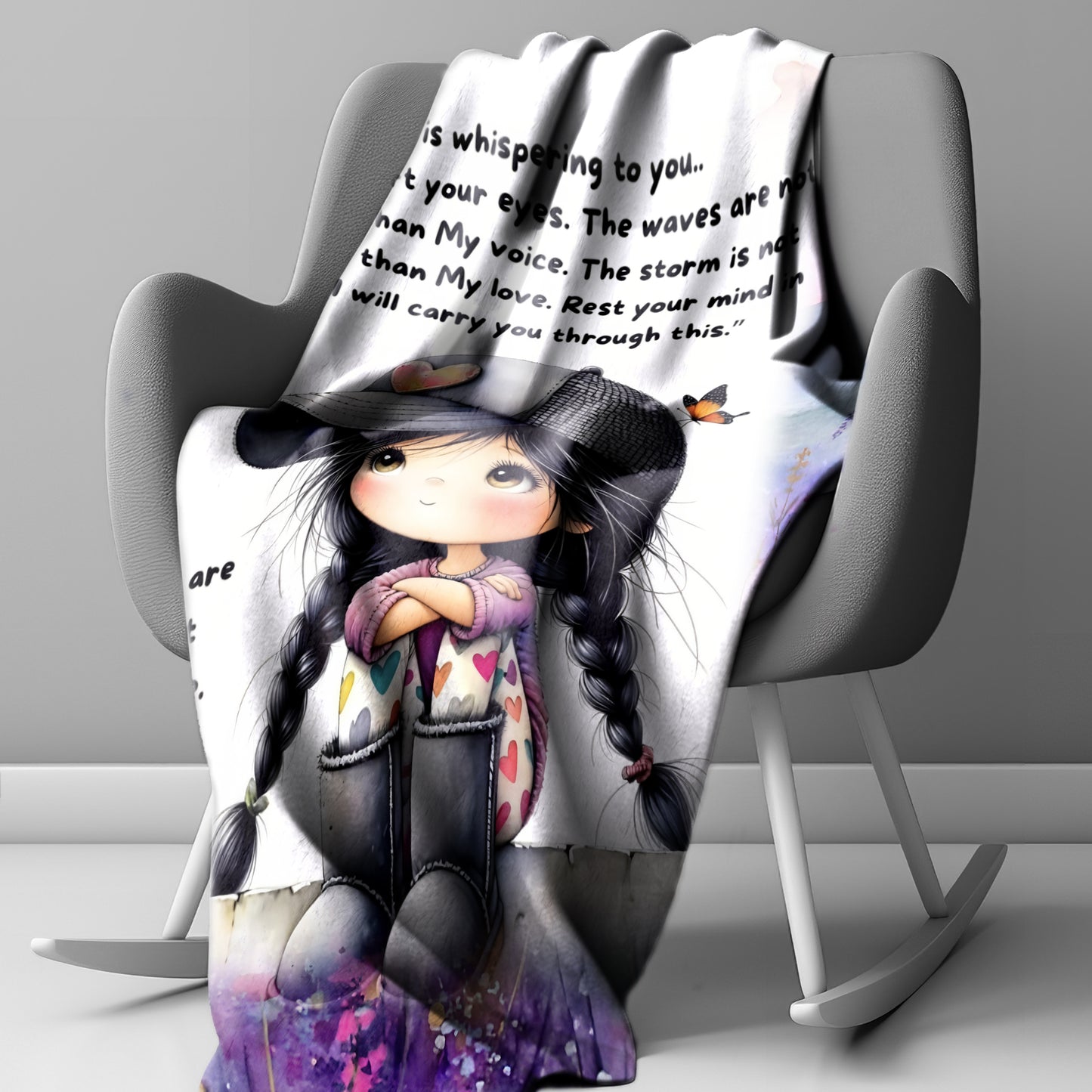God is Whispering Light Weight Fleece Blanket