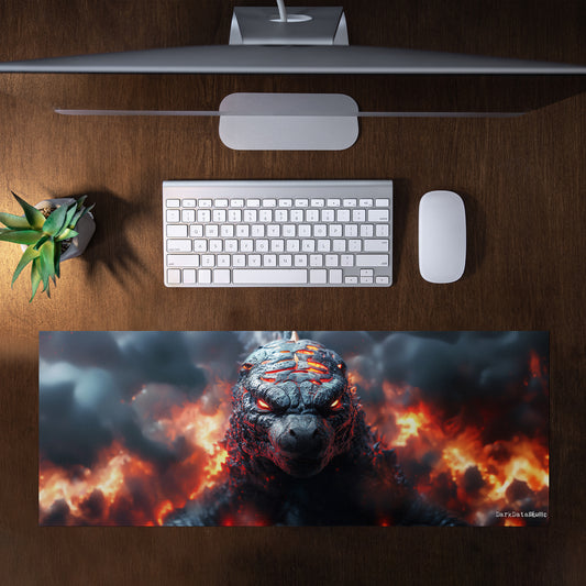 Godzilla Fire Large Desk Pad by Wikus Schalkwyk