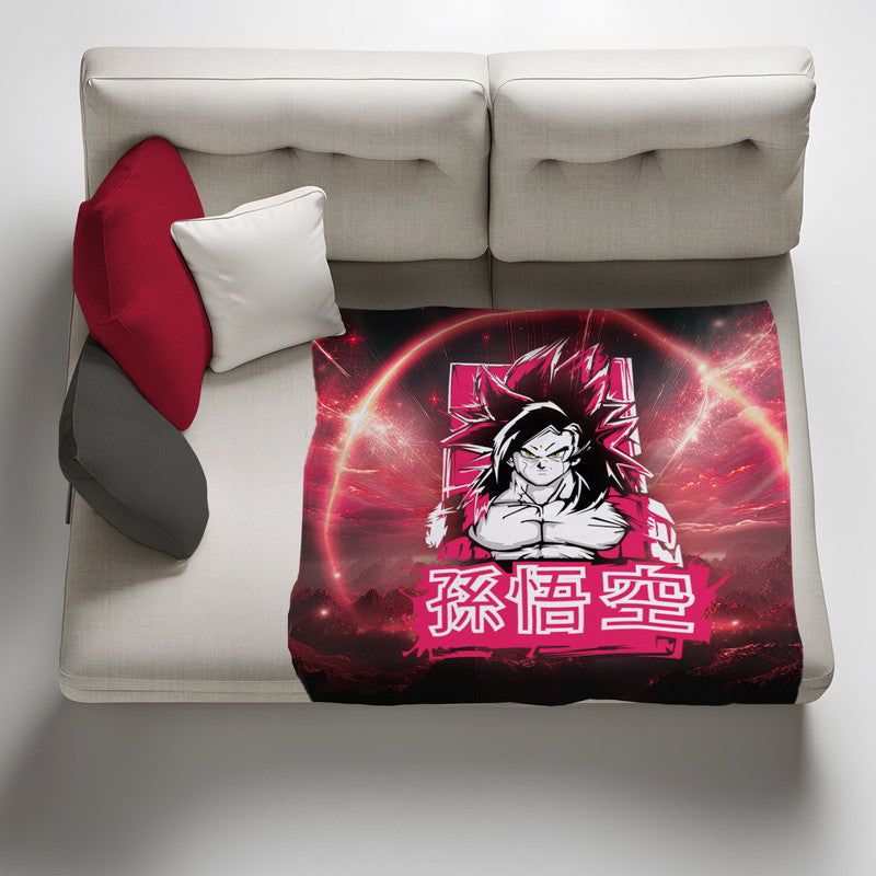 Goku SSJ4 Light Weight Fleece Blanket