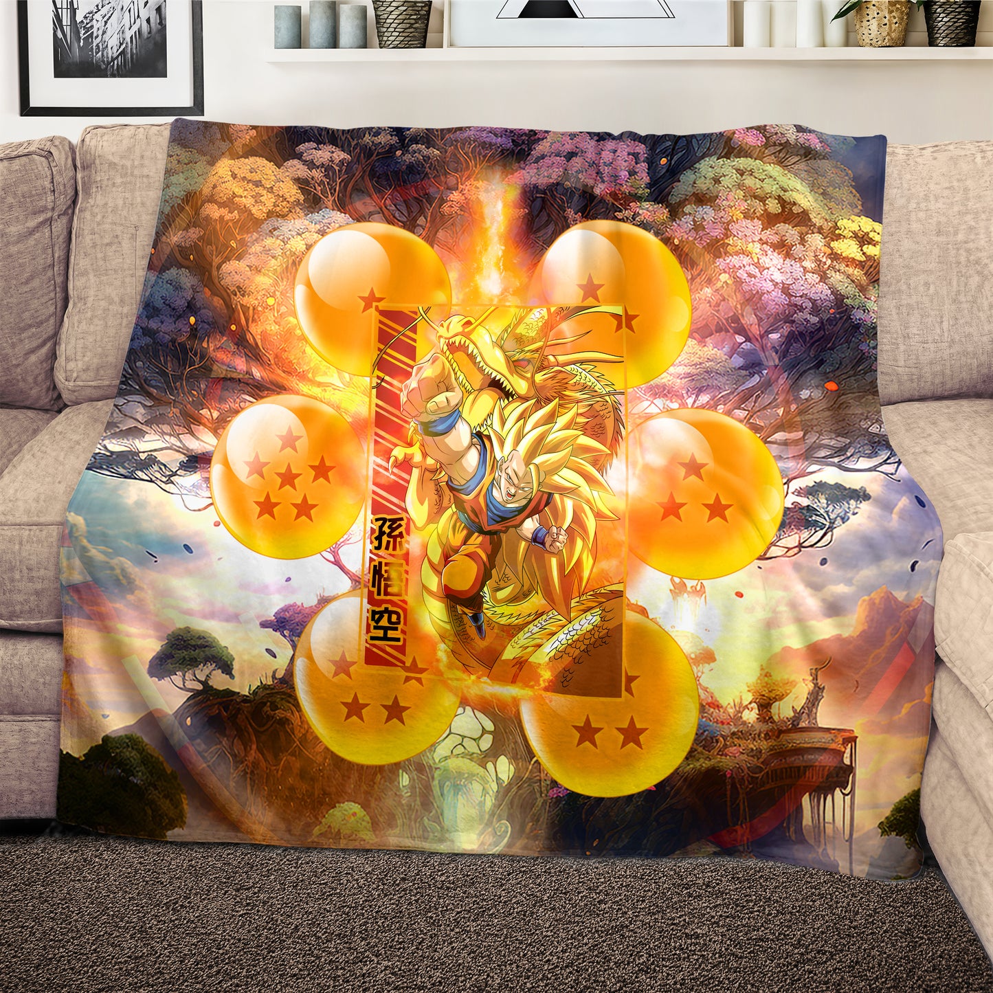Goku SSJ3 Light Weight Fleece Blanket
