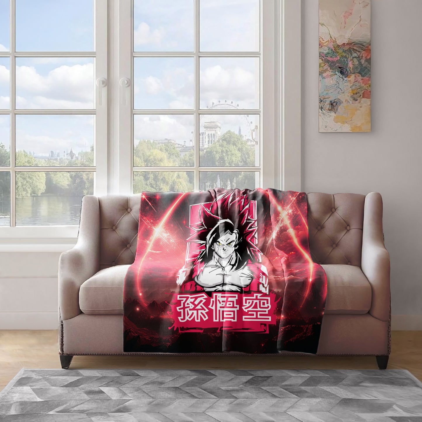 Goku SSJ4 Light Weight Fleece Blanket