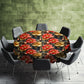 Gold And Black Round Tablecloth