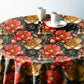 Gold And Black Round Tablecloth
