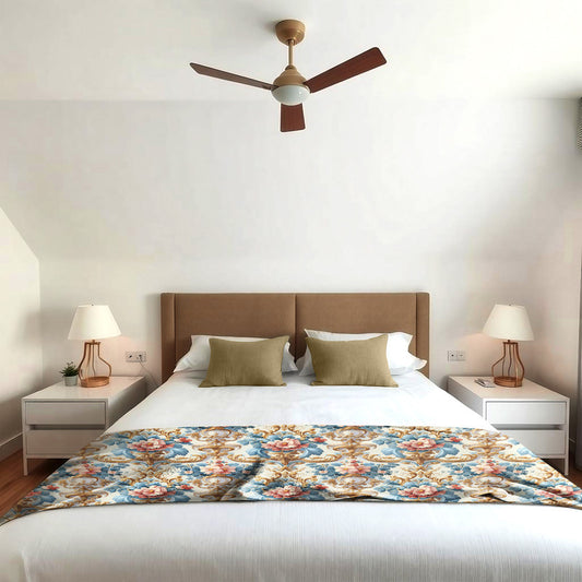 Gold Curves Light Bed Throw