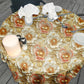 Gold Embossed Round Tablecloth