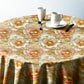 Gold Embossed Round Tablecloth
