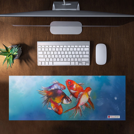 Gold Fish Desk Pad by Stella Bruwer