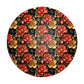 Gold On Black Round Tablecloth
