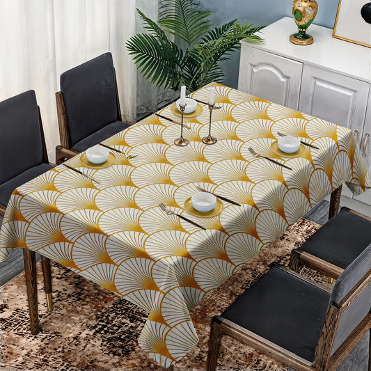 Gold Bows on Cream Rectangle Tablecloth
