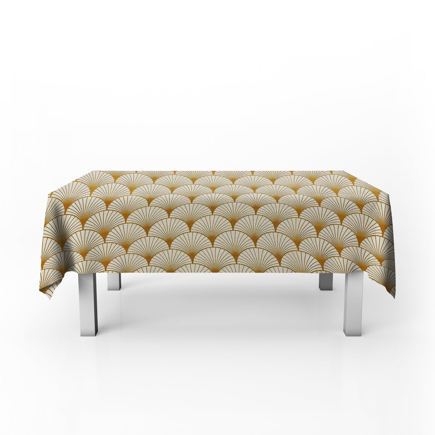 Gold Bows on Cream Rectangle Tablecloth