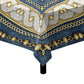 Gold Chain and Pearl Pattern on Blue Square Tablecloth