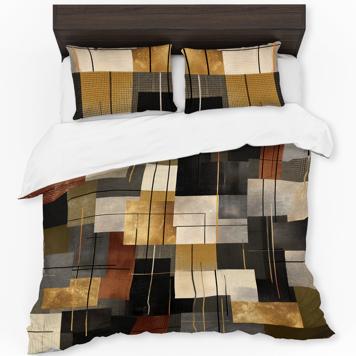 Gold Rust Charcoal Duvet Cover Set by Wikus Schalkwyk