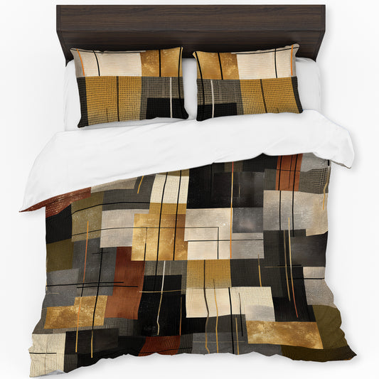 Gold Rust Charcoal Duvet Cover Set by Wikus Schalkwyk